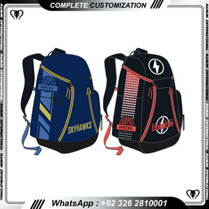 Customizable Casual Zipper Blue Black Unisex USA Polyester Basketball <b>Backpack</b> <b>Waterproof</b> 2023 - Product Image 3
