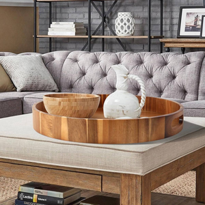 Juego de bandejas de madera para catering de comida rápida, bandeja de almuerzo de madera maciza hecha a mano - Product Image 5