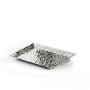 Plateau de service en métal martelé pour vaisselle collations thé pour restaurant et hôtel ustensiles de cuisine plateau d'utilisation de table - Product Image 1