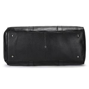 Genuine Leather Carry-On Travel Duffel Bag with <b>Shoes</b> Compartment Weekender Overnight Bag Zipper Closure Reusable for <b>Women</b> Men - Product Image 4