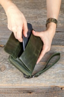 Dompet Kulit Asli Vintage Baru untuk Wanita, Tempat Kartu Kredit, Tahan Lama, Ukuran Dapat Disesuaikan, Branding Kustom