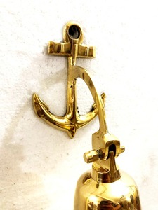 Campana colgante de pared para puerta de interior y exterior, colgante con ancla de latón macizo, oro antiguo, para el hogar y la cocina - Product Image 5