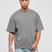 T-shirt Homme 100% Coton Col Rond Manches Courtes Épaules Tombantes Imprimé Écologique Coupe Boxy Lourd Personnalisable Logo Avant Vente en Gros