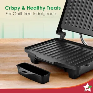 Parrilla de Contacto Eléctrica y Sandwichera Wonderchef Essenza de 400W con Placas Intercambiables para Waffles, para Uso en la Cocina y el Hogar - Product Image 6