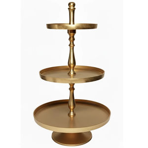 Nuevo Soporte de Exhibición de Cupcakes de 3 Niveles, de Metal Dorado, Elegante y de Lujo, para Decoración de Mesa de Postres en Bodas y Fiestas - Product Image 1