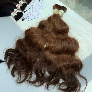 Precio al por mayor Extensiones de cabello a granel Cabello humano virgen vietnamita Double Drown 100 gramos Todos los colores 12 pulgadas - Product Image 1