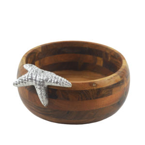 Tazón para Servir de Tamaño Personalizado, Tazón de Madera Hecho a Mano de Alta Calidad, Madera de Acacia Natural, Decoración para el Hogar, Exportación al por Mayor, Servicio de Metal - Product Image 1