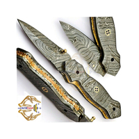 Couteau de poche pliant en acier Damas de haute qualité, lame à pointe tombante, marque SIZZCO, nouveau design, léger, pour la chasse et le camping, OEM