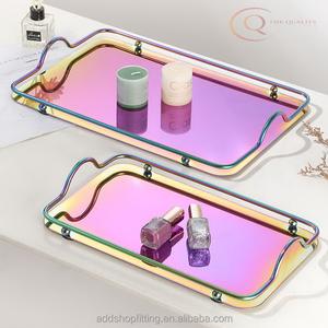 Bandeja de Servicio Artesanal de Metal con Asa Glamorosa, Colección de Calidad, Plateada y Dorada, Rectangular, Decorativa, Colores Personalizables - Product Image 5