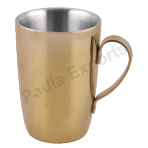 Taza de café de doble pared, taza dorada de acero inoxidable Mate, ideal para yerba y té de hierbas - Product Image 1