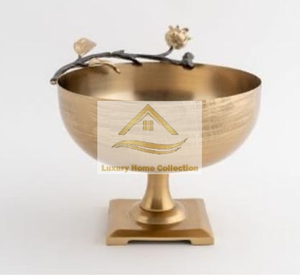 Conception de calice de bol haut de gamme avec base lourde en laiton de couleur or bol de vaisselle miroir poli café et vin servant - Product Image 1