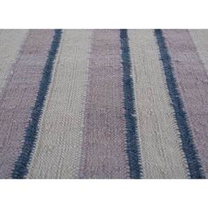 Checkers Grey & Black Flat Weaves Wool Kilim <b>Rugs</b> Handmade Striped Rectangle for Bedroom and Living Room ADWL-13138 for Teens - Product Image 3