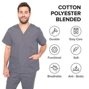 Ensemble de gommages médicaux unisexe de qualité supérieure Logo personnalisé médecin infirmière hôpital uniforme chirurgical survêtement pantalon haut en vrac vente en gros - Product Image 5