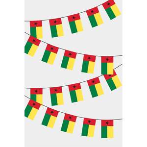 Guirnalda de Banderines Rectangulares de Guinea Bissau con Impresión Digital Personalizable, Hechos de Poliéster Resistente - Product Image 1