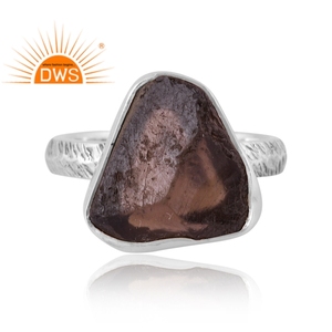 Handmade Oxidized Sterling Silver Natural Smoky <b>Quartz</b> Gemstone Stackable <b>Ring</b> Custom Jewelry For Women Gift For Her - Product Image 2