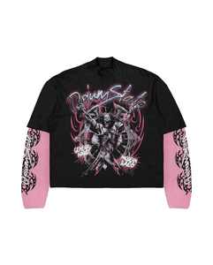 เสื้อยืดแขนยาวพิมพ์ลาย DTF สำหรับผู้ชายคอกลมกราฟิคแนวฮิปฮอปสุดหรู - Product Image 4