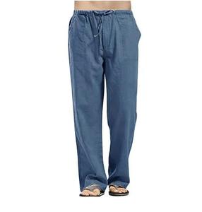 Pantalon et pantalon d'été en tricot léger et confortable pour hommes Pantalon en coton personnalisé multidimensionnel Pantalon de survêtement en coton à coupe ample - Product Image 2