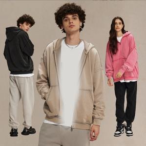 Sudadera con capucha de algodón 100% de talla grande para hombre, altamente recomendada, tejido de punto con técnica lavada para deportes y ropa informal - Product Image 4