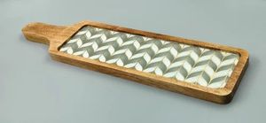 จานไม้มะม่วงทรงกลมดีไซน์ทันสมัยจานพลาสติกสำหรับเสิร์ฟของตกแต่งบ้านที่ชาร์จจานผลไม้ปลอดภัยสำหรับใส่จานอาหาร - Product Image 2