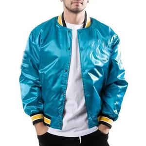 Vente chaude hommes Baseball Satin Varsity veste respirant confortable poids léger meilleur trucs pas cher taux Satin hommes vestes - Product Image 3