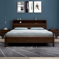 Vente en gros directe usine : Lits doubles king size nordiques en bois massif avec rangement à tiroirs, mobilier de chambre moderne