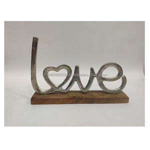 Hot Sale Metal Ornaments Tabletop Gift Sculpture With Wooden Base Customized for Home Decoration and Gifting Party Supplies - Product Image 1