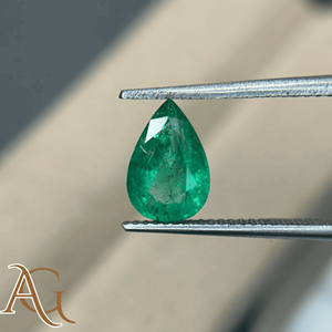 Émeraude naturelle zambienne de forme poire, belle couleur, pierre précieuse pour la fabrication de bijoux, pierre précieuse en vrac, 1,2 carats, certifiée - Product Image 1