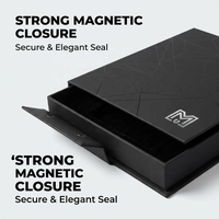 Caja de Regalo Rígida Negra Mate de Lujo con Logotipo Personalizado, Estuche de Papel para Set de Regalo de Cosméticos y Perfumes, Impresión en Lámina
