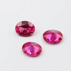 Oval Cut Original Ruby Rock Gemstone Ruby Stone Detalhes Atraente 5 #7*9mm Laboratório Criado Gems Sintético Rubi Corindo Vermelho AAAAA