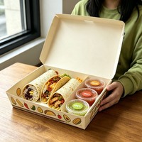 Boîte à emporter personnalisée avec logo pour burritos, barbecues, tacos al pastor et quesadillas – Vente en gros