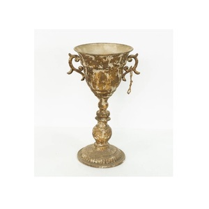 Pot de fleur d'urnes de jardin en métal noir de finition rustique antique avec piédestal pour le pot de plantes en métal de conception décorative de jardin extérieur - Product Image 2