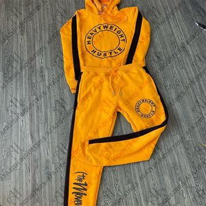 Sudaderas con capucha estampadas al por mayor y pantalones para correr, chándal de dos piezas serigrafiado para hombre, chándal con cosas suaves y sudadera con cremallera - Product Image 6