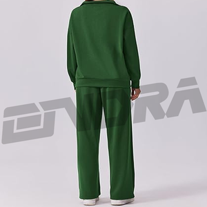 ชุดวอร์มผู้หญิงสีเขียวเข้ม ดีไซน์ทันสมัย ทรงเข้ารูป เหมาะสำหรับออกกำลังกาย เดินทาง สตรีทแวร์ สวมใส่สบาย ทันสมัย ใช้ได้ทุกฤดู - Product Image 3