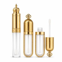 Tubes de brillant à lèvres vides 5ml avec bouchon couronne en ABS, personnalisables avec logo et couleur, vente en gros OEM ODM