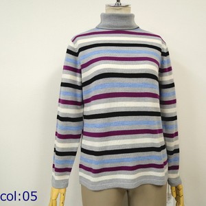 Grand pull en tricot de laine décontracté personnalisable pour femmes Gros pull rayé coloré en vrac Vente en gros pour femmes - Product Image 2