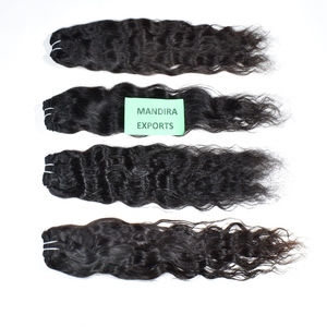 Venta al por mayor 100% pelo virgen sin procesar cutícula alineada color natural tejido crudo indio Paquete de cabello humano ondulado libre de químicos - Product Image 4