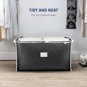 Set di 2 Grandi Borse Organizer in PVC e Tessuto per Conservazione Vestiti e Biancheria da Camera da Letto - Product Image 5
