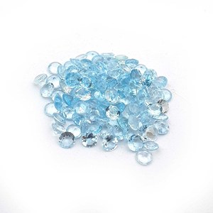 Gema de corte redondo de Topacio Azul, Topacio azul cielo natural para fabricación de joyas, 3-10 MM - Product Image 2