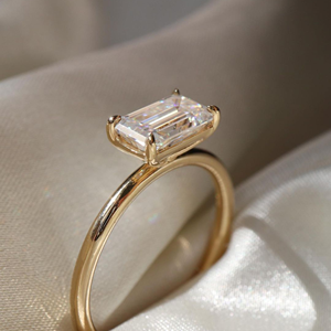 แหวนเพชร1.50กะรัตประดับเพชรมรกตขนาด14K สีขาวทองสำหรับงานแต่งงานงานหมั้นหมายเพชร - Product Image 3