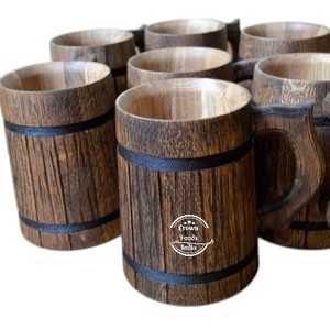 Handmade Natural Acacia Wood Disposable Eco-Friendly Coffee <b>Mug</b> Perfect Gift for Home or Outdoor Wedding Drinkware - Product Image 2
