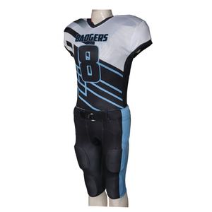 Maillots de football américain à manches courtes en polyester 100% avec impression numérique par sublimation personnalisée, anti-UV, avec nom d'équipe personnalisé pour adultes - Product Image 2