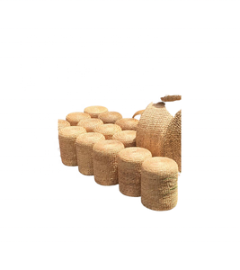 พรมปูพื้นผักตบชวาทอสีน้ำตาลทรงกลมพรมประตูหญ้าทะเลธรรมชาติพรมสิ่งทอในบ้านโรงแรม - Product Image 4