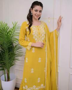 Mode pakistanaise fabriquée à la main nouveauté Hit Designer traditionnel 3 pièces Salwar Kameez à faible taux - Product Image 5