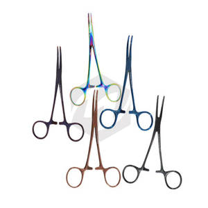 Pince hémostatique Kelly 5.5 pouces pince chirurgicale en acier inoxydable enduite de couleur incurvée passe-temps vétérinaire verrouillage Instruments médicaux - Product Image 2