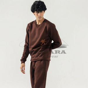 Conjunto de sudadera y pantalones de chándal con cuello redondo para hombre de otoño personalizado al por mayor, chándal para correr con logotipo para hombre - Product Image 5