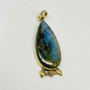 Pendentif Labradorite de feu bleu, pendentif en argent sterling 925, pendentif en pierres précieuses, pendentif de créateur, pendentif fait main, pendentif femme - Product Image 1