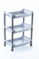 Étagère pliante rectangulaire ouverte à 3 niveaux en plastique de qualité industrielle, personnalisable en gros, haute performance pour la cuisine, la maison et l'hôtel
