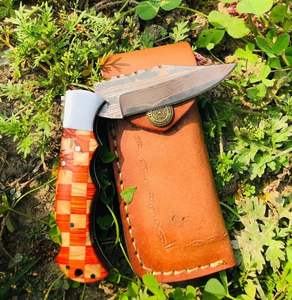 Navaja de Bolsillo de Acero de Damasco y Cobre de Edición Limitada, Mango Personalizado Hecho a Mano, Navaja Plegable, Regalo Único y Personalizado - Product Image 4