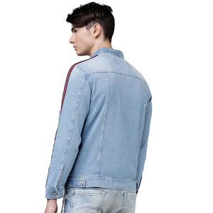 Veste en jean respirante OEM Veste en jean pour hommes Vêtements d'extérieur décontractés Manteau boutonné Veste en jean pour hommes - Product Image 3