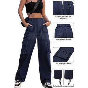 Pantalón de carga suelto estilo exterior con bolsillo duradero costura funcional nuevo estilo pantalón de carga para mujer - Product Image 5